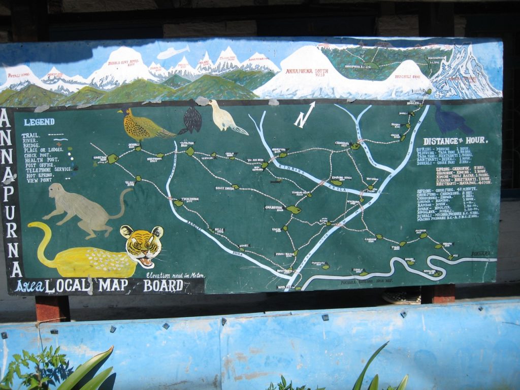 シプロンの看板。トラがいるらしい 2008 アンナプルナ・ベースキャンプ・トレッキング