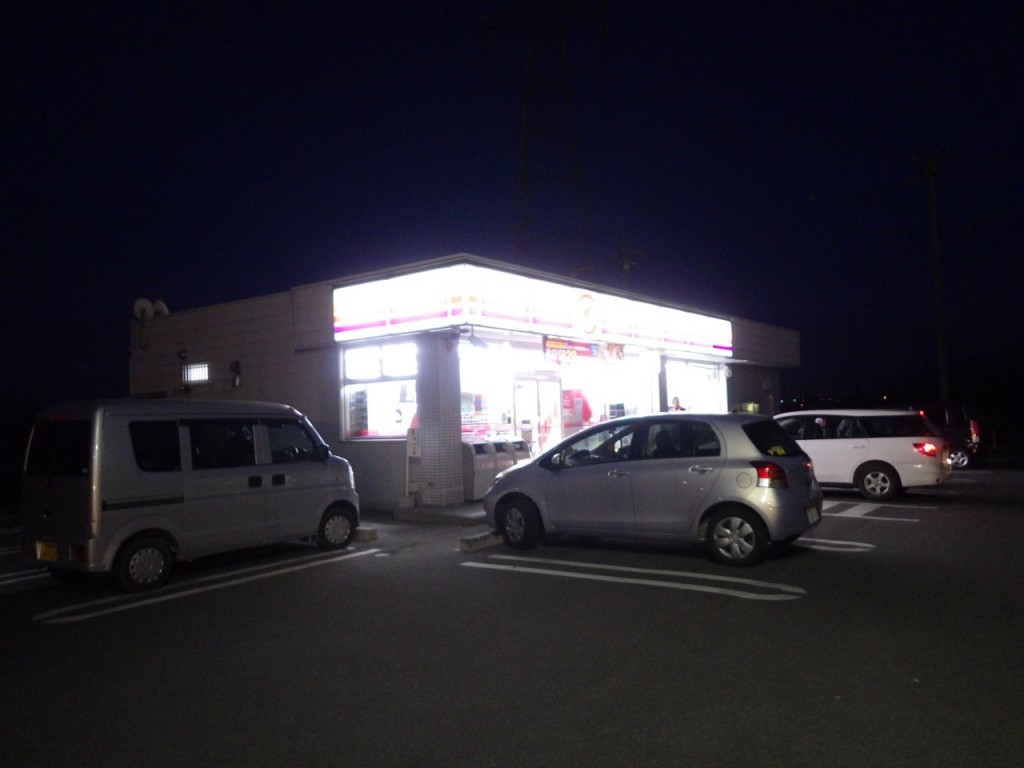 PC3のサークルK穂高有明店 折り返し地点でここまで200km (2015BRM425神奈川400興津)